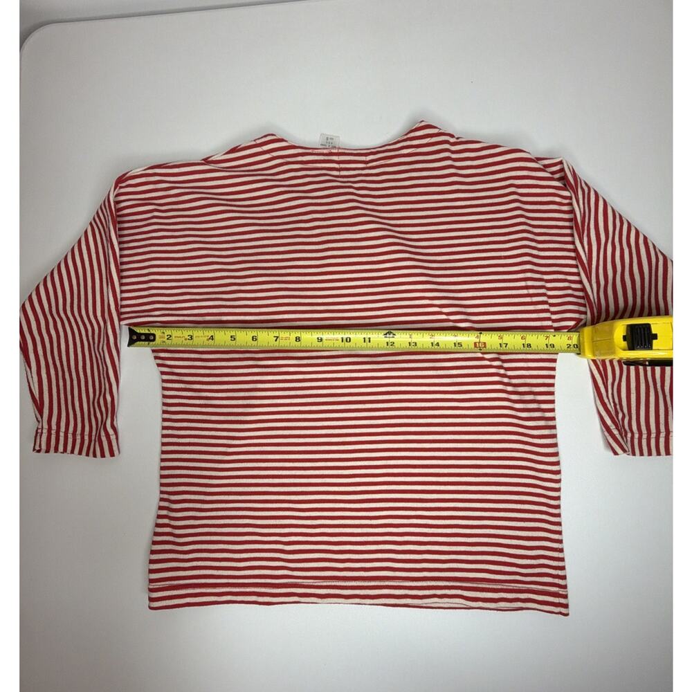 Vintage Basic Ingredients Red White Striped Button Top Small 3/4 Long Sleeve - Picture 10 of 11